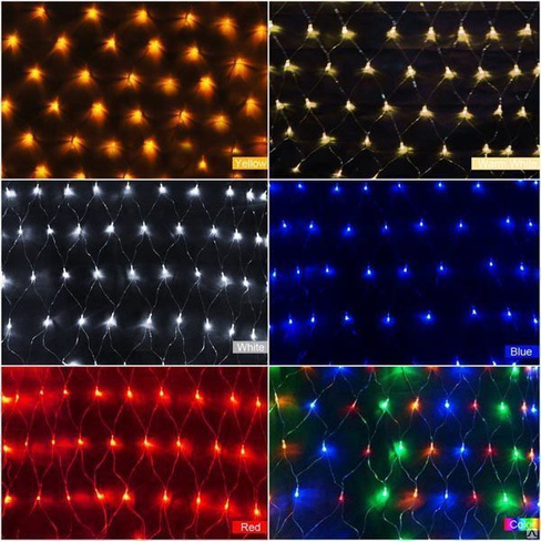 LED гирлянда "Сетка" (RGB/WT/BL) (2x1.5м) влагозащищенная