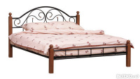 Двуспальная кровать Milana Group Виола Д1\МС орех с матрасом 1650х2140