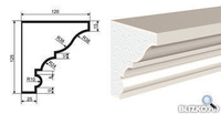 Фасадная лепнина Карниз КВ-125/1 2000х120 мм