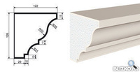 Фасадная лепнина Карниз КВ-126/1 2000х122 мм
