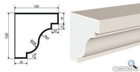 Фасадная лепнина Карниз КВ-132/1 2000х128 мм