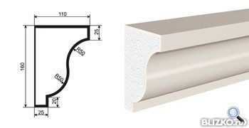 Фасадная лепнина Карниз КВ-160/1 2000х110 мм