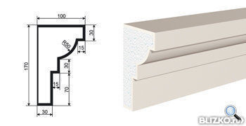 Фасадная лепнина Карниз КВ-170/2 2000х100 мм