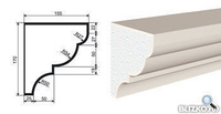 Фасадная лепнина Карниз КВ-170/4 2000х155 мм