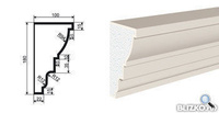 Фасадная лепнина Карниз КВ-180/3 2000х100 мм