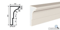 Фасадная лепнина Карниз КВ-200/1 2000х100 мм