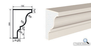 Фасадная лепнина Карниз КВ-200/3 2000х130 мм