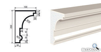 Фасадная лепнина Карниз КВ-200/4 2000х130 мм