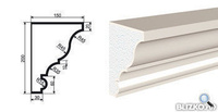 Фасадная лепнина Карниз КВ-200/5 2000х150 мм
