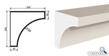 Фасадная лепнина Карниз КВ-200/8 2000х200 мм