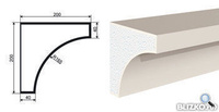 Фасадная лепнина Карниз КВ-200/8 2000х200 мм