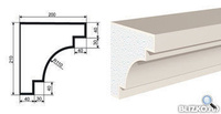 Фасадная лепнина Карниз КВ-210/3 2000х200 мм