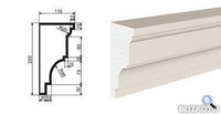 Фасадная лепнина Карниз КВ-220/4 2000х110 мм