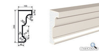 Фасадная лепнина Карниз КВ-230/1 2000х100 мм