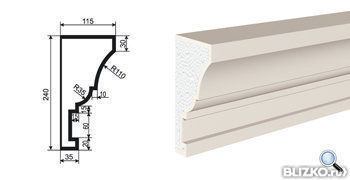 Фасадная лепнина Карниз КВ-240/1 2000х115 мм