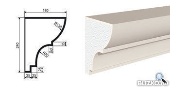 Фасадная лепнина Карниз КВ-240/2 2000х180 мм