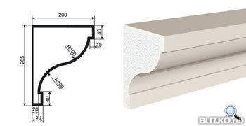 Фасадная лепнина Карниз КВ-265/1 2000х200 мм