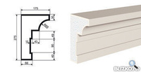 Фасадная лепнина Карниз КВ-275/1 2000х175 мм