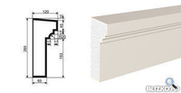 Фасадная лепнина Карниз КВ-285/1 2000х120 мм