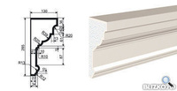 Фасадная лепнина Карниз КВ-285/2 2000х130 мм