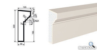 Фасадная лепнина Карниз КВ-300/1 2000х120 мм