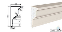 Фасадная лепнина Карниз КВ-300/2 2000х150 мм