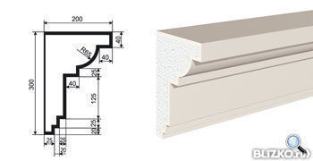 Фасадная лепнина Карниз КВ-300/3 2000х200 мм