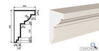 Фасадная лепнина Карниз КВ-300/3 2000х200 мм