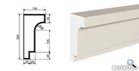 Фасадная лепнина Карниз КВ-285/3 2000х135 мм