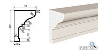 Фасадная лепнина Карниз КВ-300/4 2000х210 мм