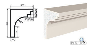 Фасадная лепнина Карниз КВ-320/2 2000х260 мм