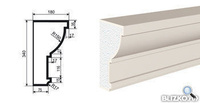 Фасадная лепнина Карниз КВ-340/1 2000х180 мм