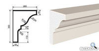 Фасадная лепнина Карниз КВ-350/3 2000х265 мм