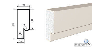 Молдинг МВ-60/1 2000х25 мм