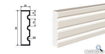Молдинг МВ-80/3 2000х20 мм