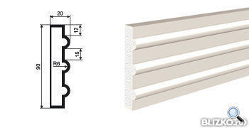 Молдинг МВ-90/1 2000х20 мм