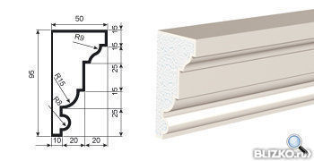 Молдинг МВ-95/1 2000х50 мм