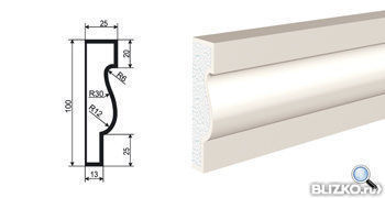 Молдинг МВ-100/1 2000х25 мм