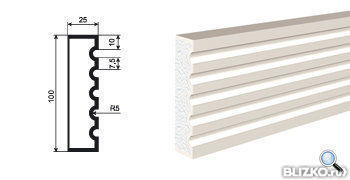 Молдинг МВ-100/6 2000х25 мм