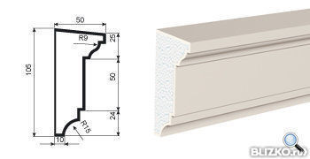 Молдинг МВ-105/2 2000х50 мм