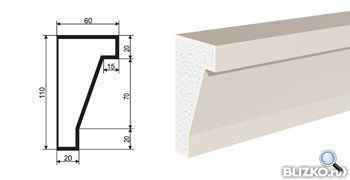 Молдинг МВ-110/4 2000х60 мм