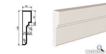 Молдинг МВ-120/1 2000х30 мм