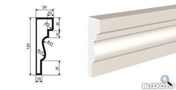 Молдинг МВ-120/2 2000х35 мм