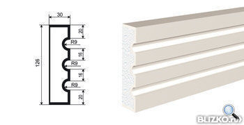 Молдинг МВ-126/1 2000х30 мм