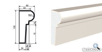 Молдинг МВ-130/2 2000х60 мм
