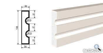 Молдинг МВ-135/1 2000х30 мм