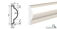 Фасадная лепнина Молдинг МВ-140/6 2000х50 мм