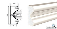 Фасадная лепнина Молдинг МВ-140/7 2000х60 мм