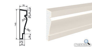 Фасадная лепнина Молдинг МВ-145/2 2000х35 мм