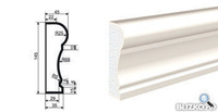 Фасадная лепнина Молдинг МВ-145/3 2000х45 мм